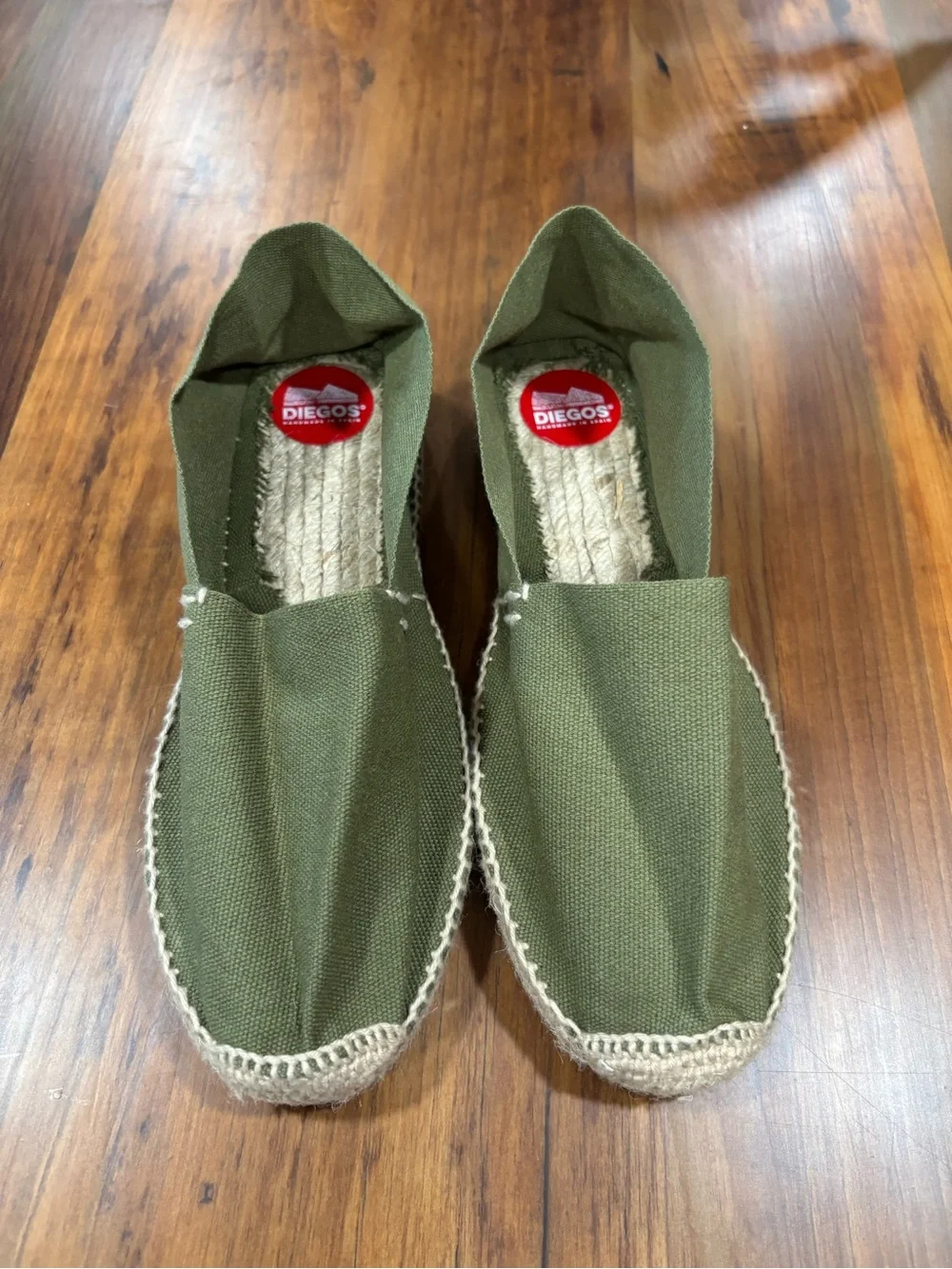 DIEGOS® - Olive Green Classic Made in Spain Espadrilles - Size 39 (8.5) NEW
